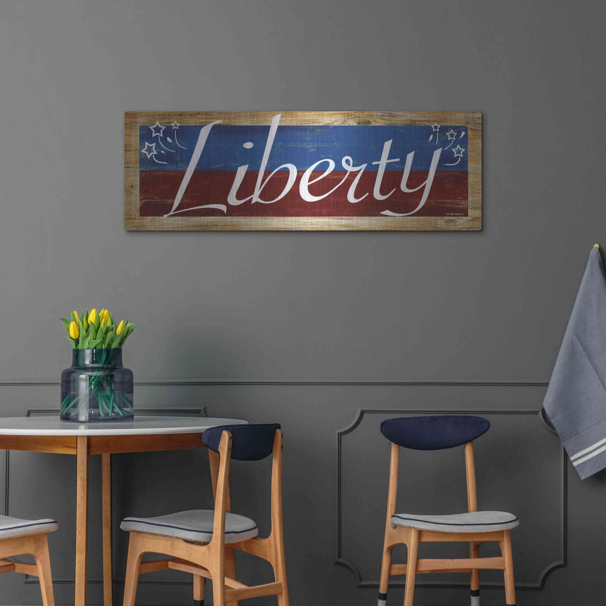 'Liberty' by Ed Wargo – Metal Wall Art, 48x16 room view