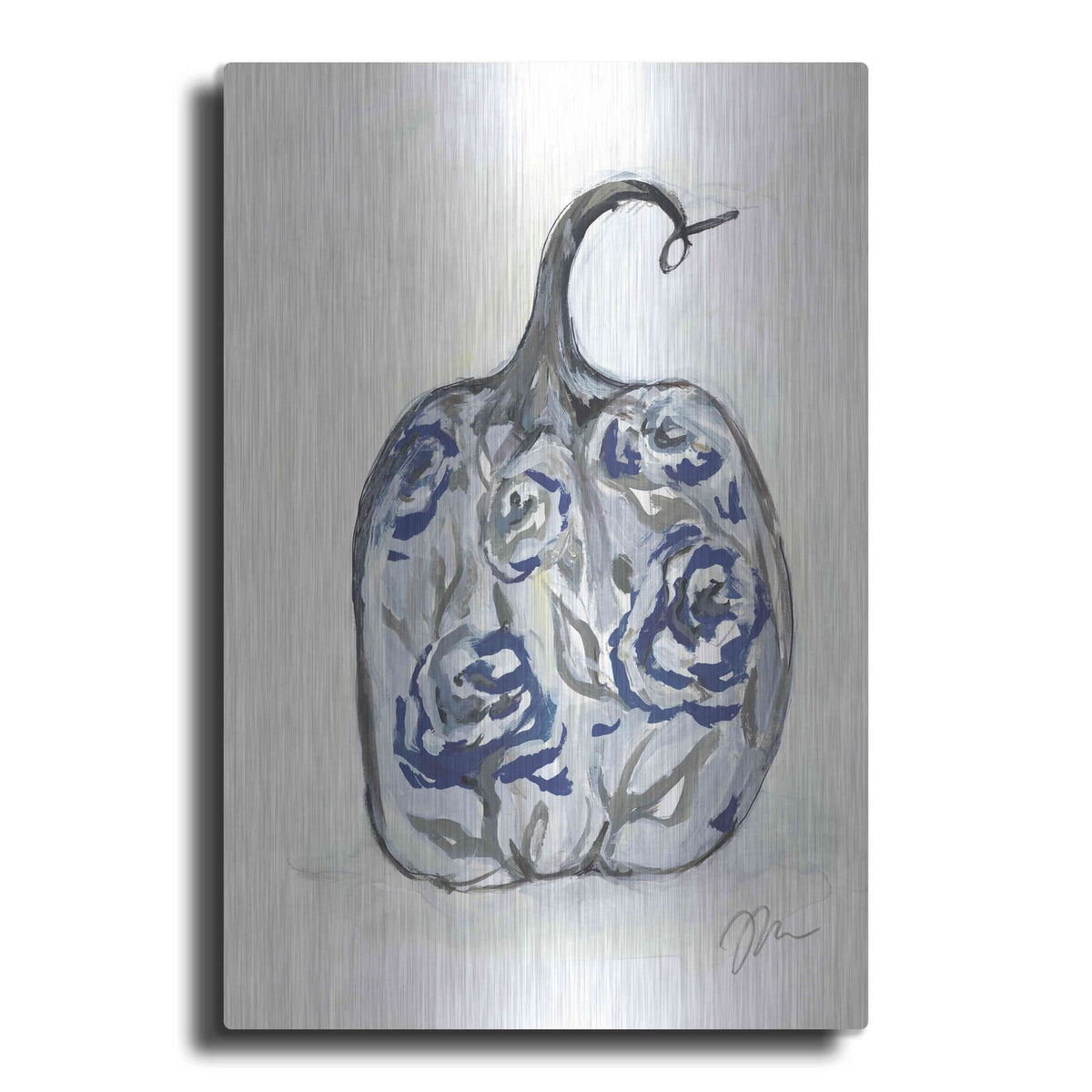 'Floral Pumpkin' by Jessica Mingo – Metal Wall Art