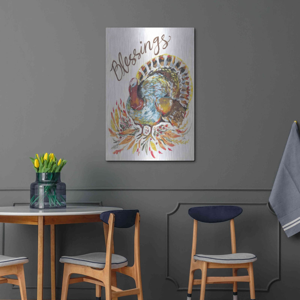 'Blessings Turkey' by Jessica Mingo – Metal Wall Art, 24x36 room view
