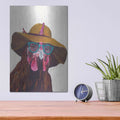 'Don't Be a Chicken Just Wear the Glasses' by Kamdon Kreations – Metal Wall Art, 12x16 room view