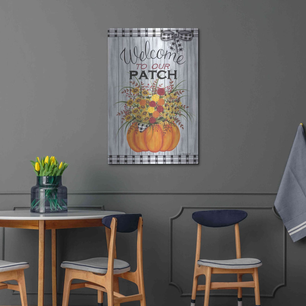 'Welcome to Our Patch' by Lisa Kennedy – Metal Wall Art, 24x36 room view