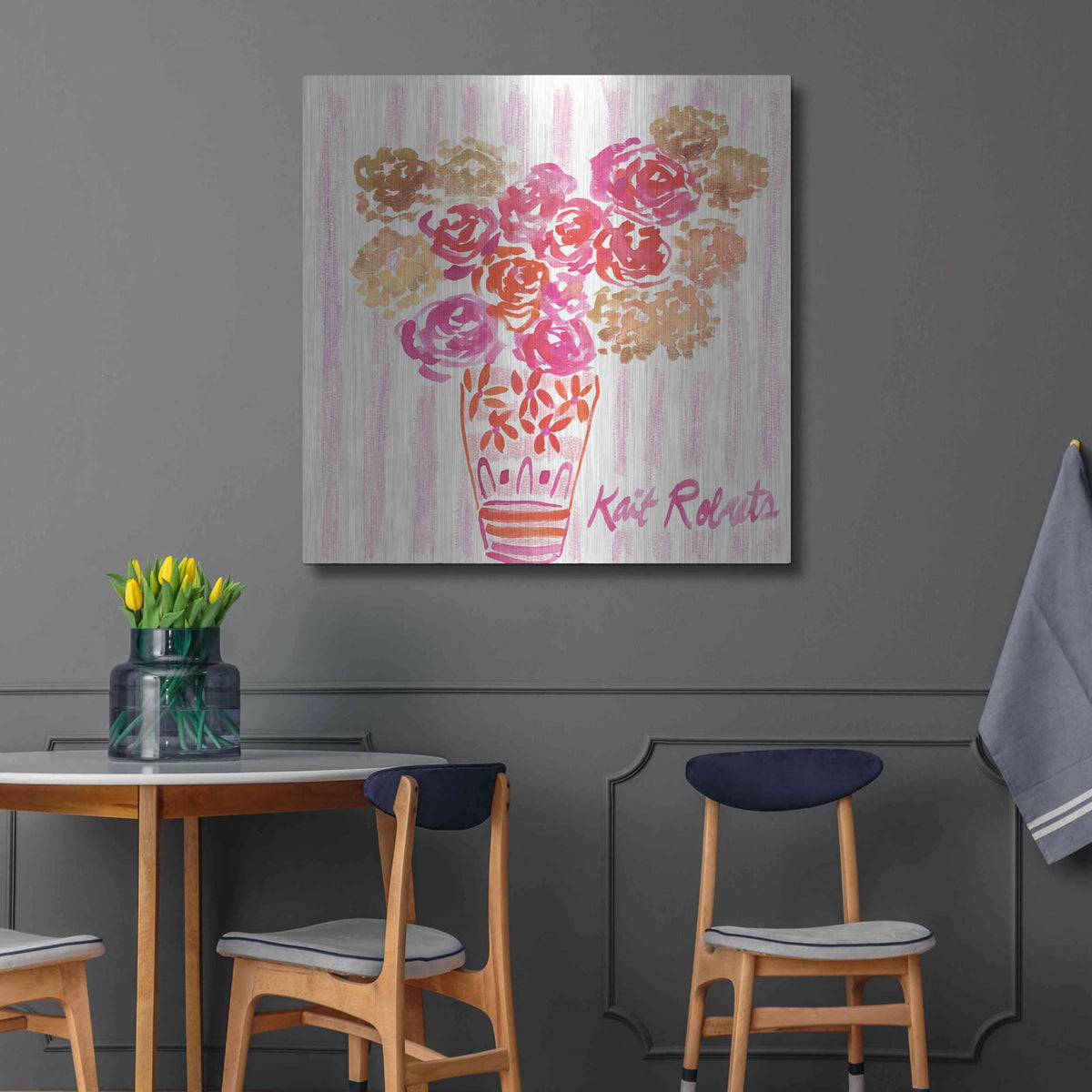 'Boudoir Blooms' by Kait Roberts – Metal Wall Art, 36x36 room view