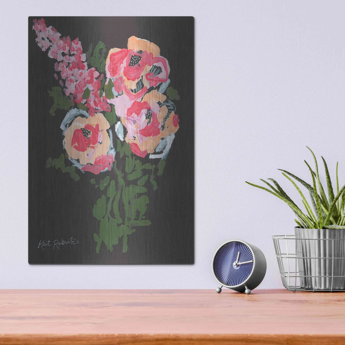 'Flowers for Charlotte' by Kait Roberts – Metal Wall Art, 12x16 room view