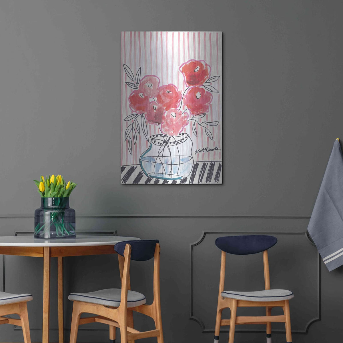 'Pink Lipstick' by Kait Roberts – Metal Wall Art, 24x36 room view