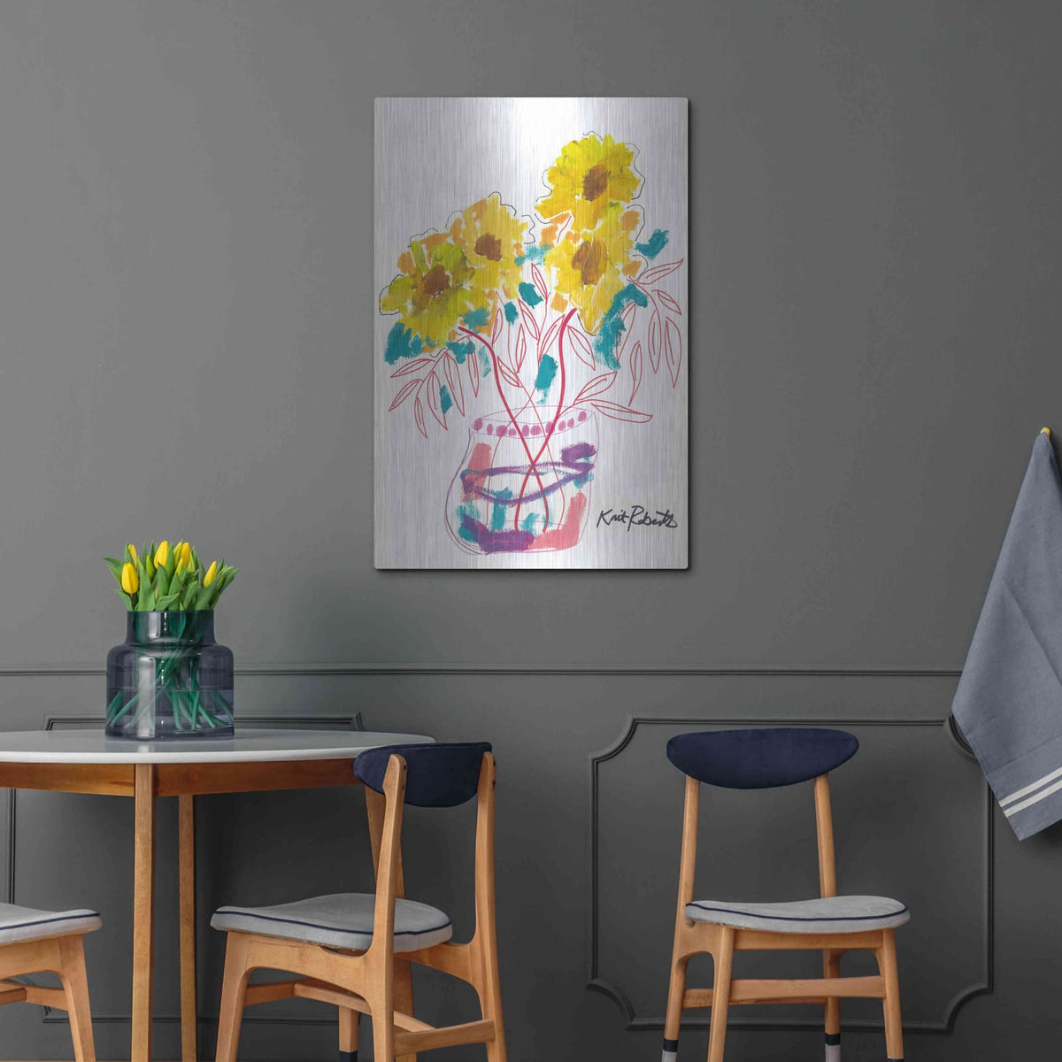 'Sunny Blooms' by Kait Roberts – Metal Wall Art, 24x36 room view