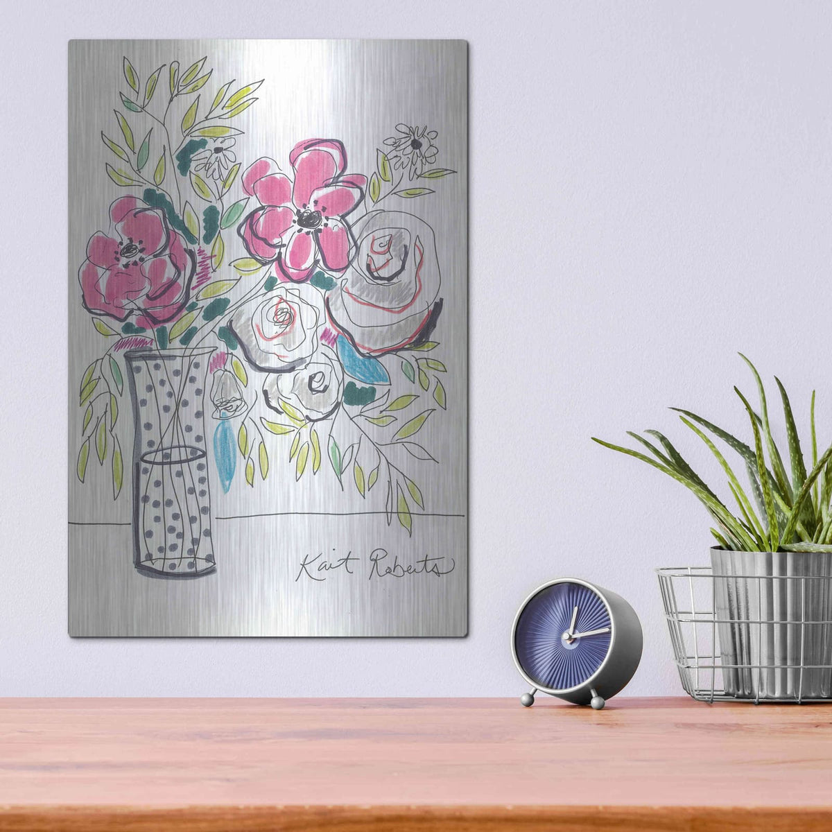 'We Laugh So We Don't Cry' by Kait Roberts – Metal Wall Art, 12x16 room view