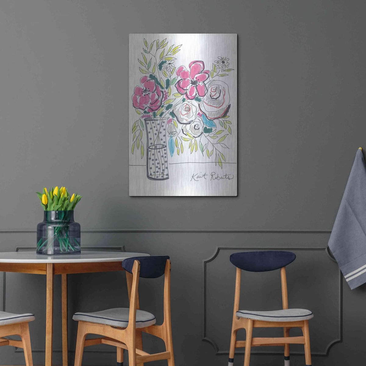 'We Laugh So We Don't Cry' by Kait Roberts – Metal Wall Art, 24x36 room view