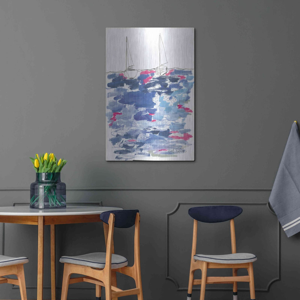 'View From the Beach House' by Kait Roberts – Metal Wall Art, 24x36 room view
