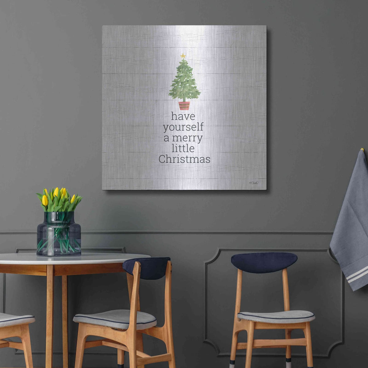 'Have Yourself A Merry Little Christmas' by Kate Sherrill – Metal Wall Art, 36x36 room view