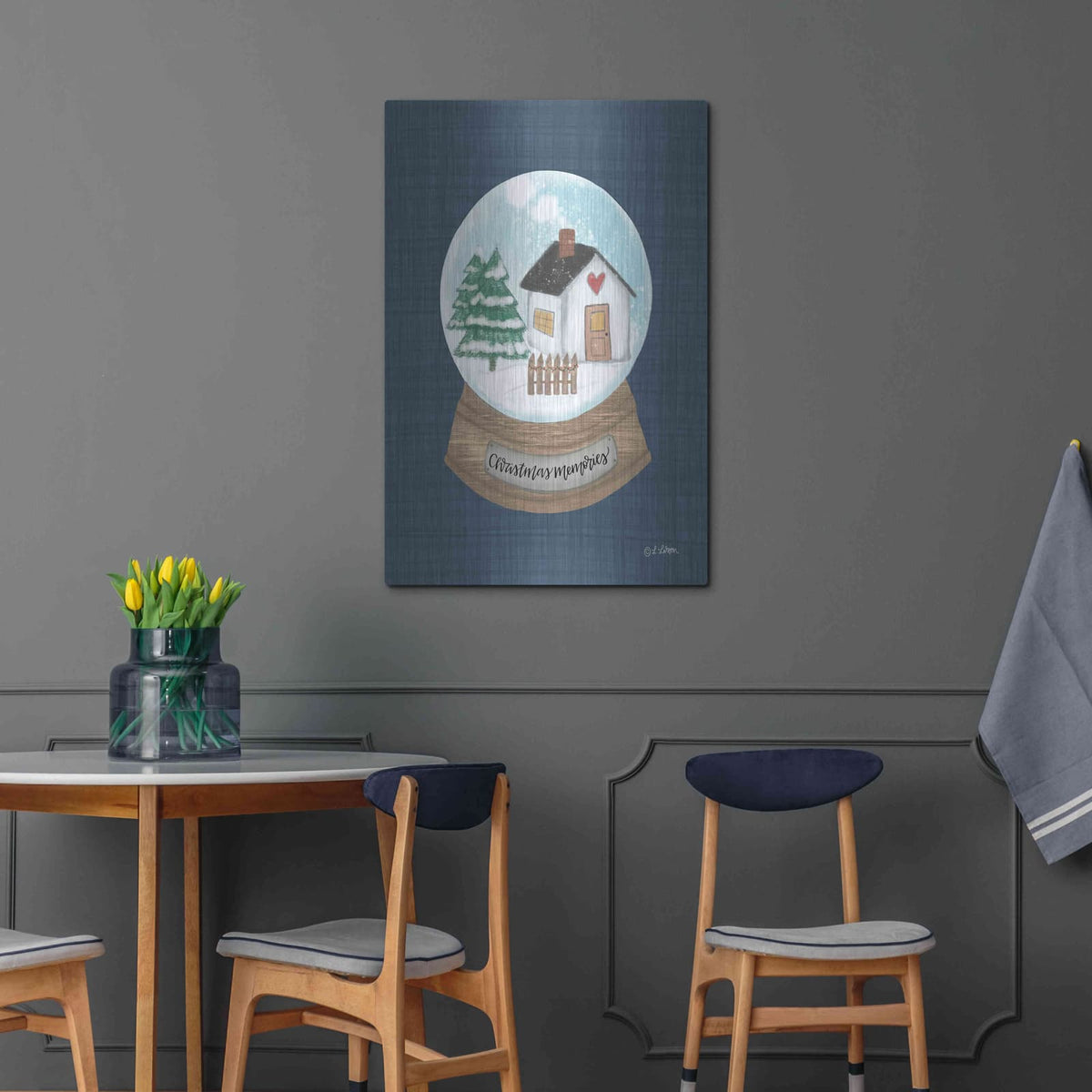 'Christmas Memories Snow Globe I' by Lisa Larson – Metal Wall Art, 24x36 room view