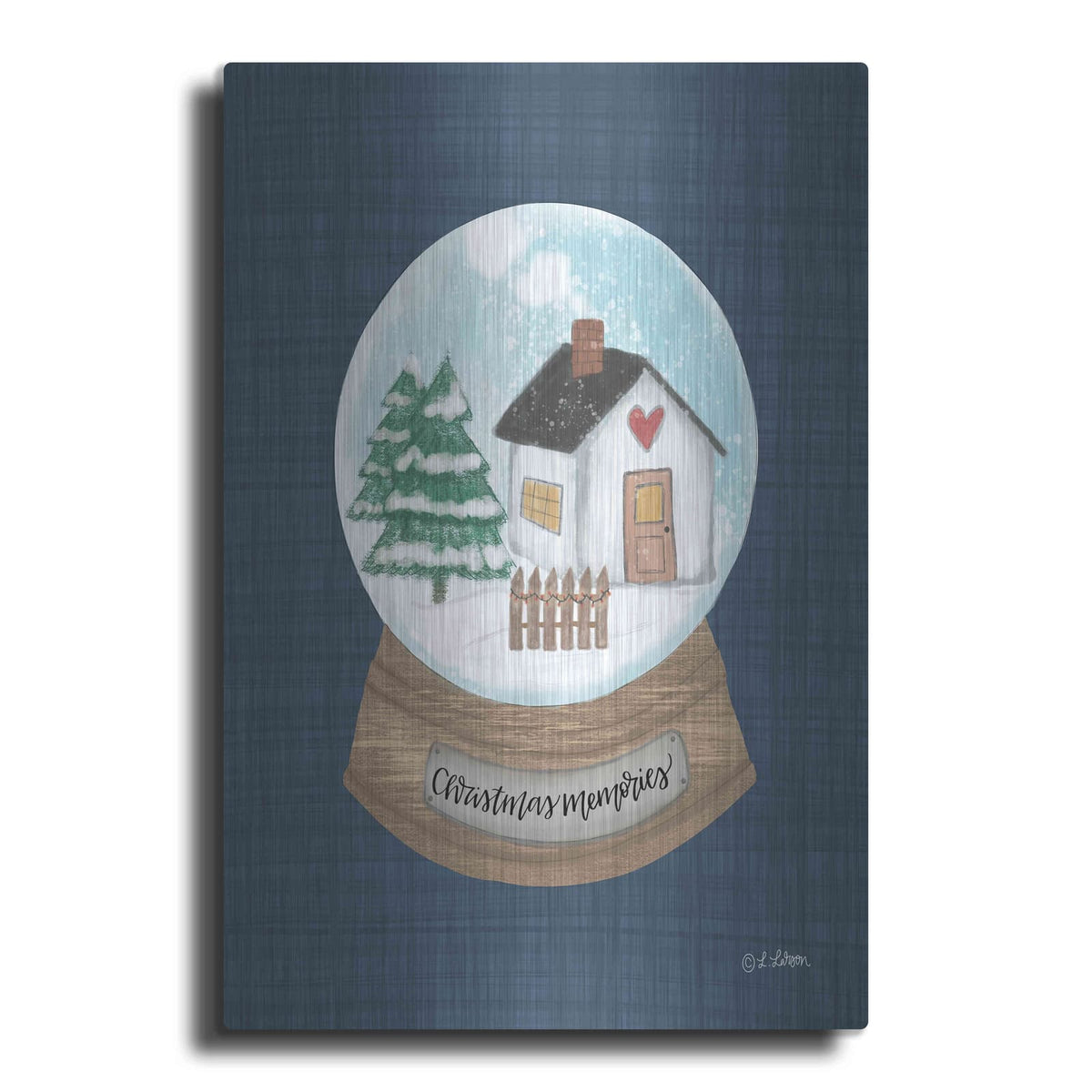 'Christmas Memories Snow Globe I' by Lisa Larson – Metal Wall Art