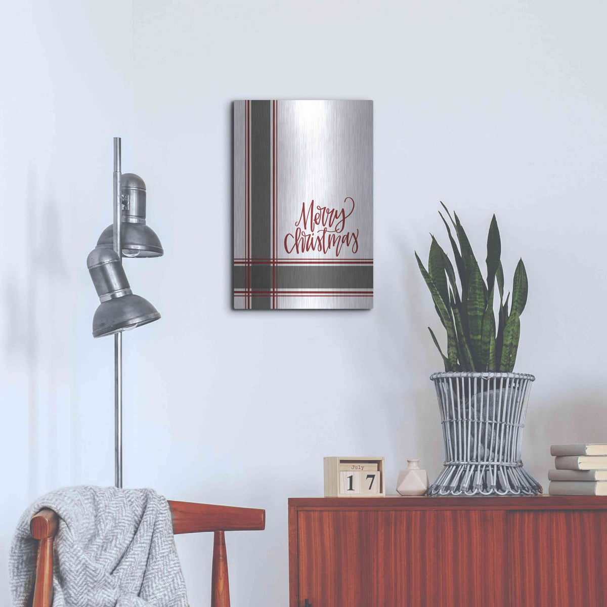 'Farmhouse Merry Christmas' by Lisa Larson – Metal Wall Art, 16x24 room view