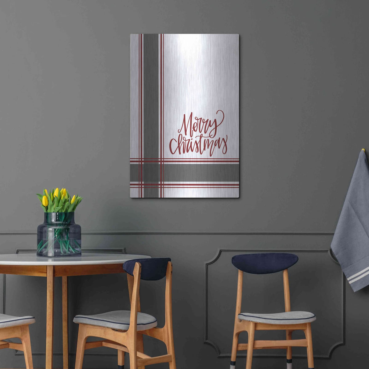 'Farmhouse Merry Christmas' by Lisa Larson – Metal Wall Art, 24x36 room view