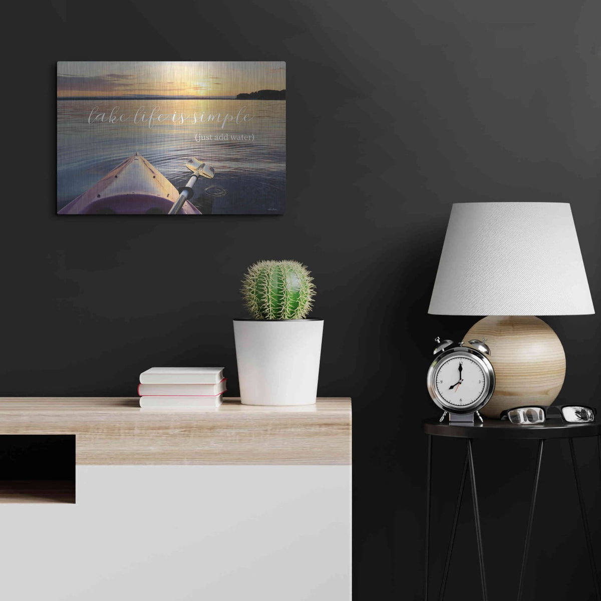 'Lake Life is Simple' by Lori Deiter – Metal Wall Art, 24x16 room view
