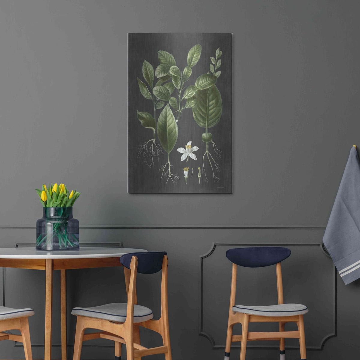 'Citrus Botanical' by Lettered & Lined – Metal Wall Art, 24x36 room view