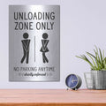 'Unloading Zone Only' by Lettered & Lined – Metal Wall Art, 12x16 room view