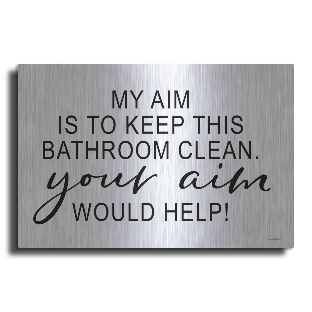 'Clean Bathroom' by Lettered & Lined – Metal Wall Art
