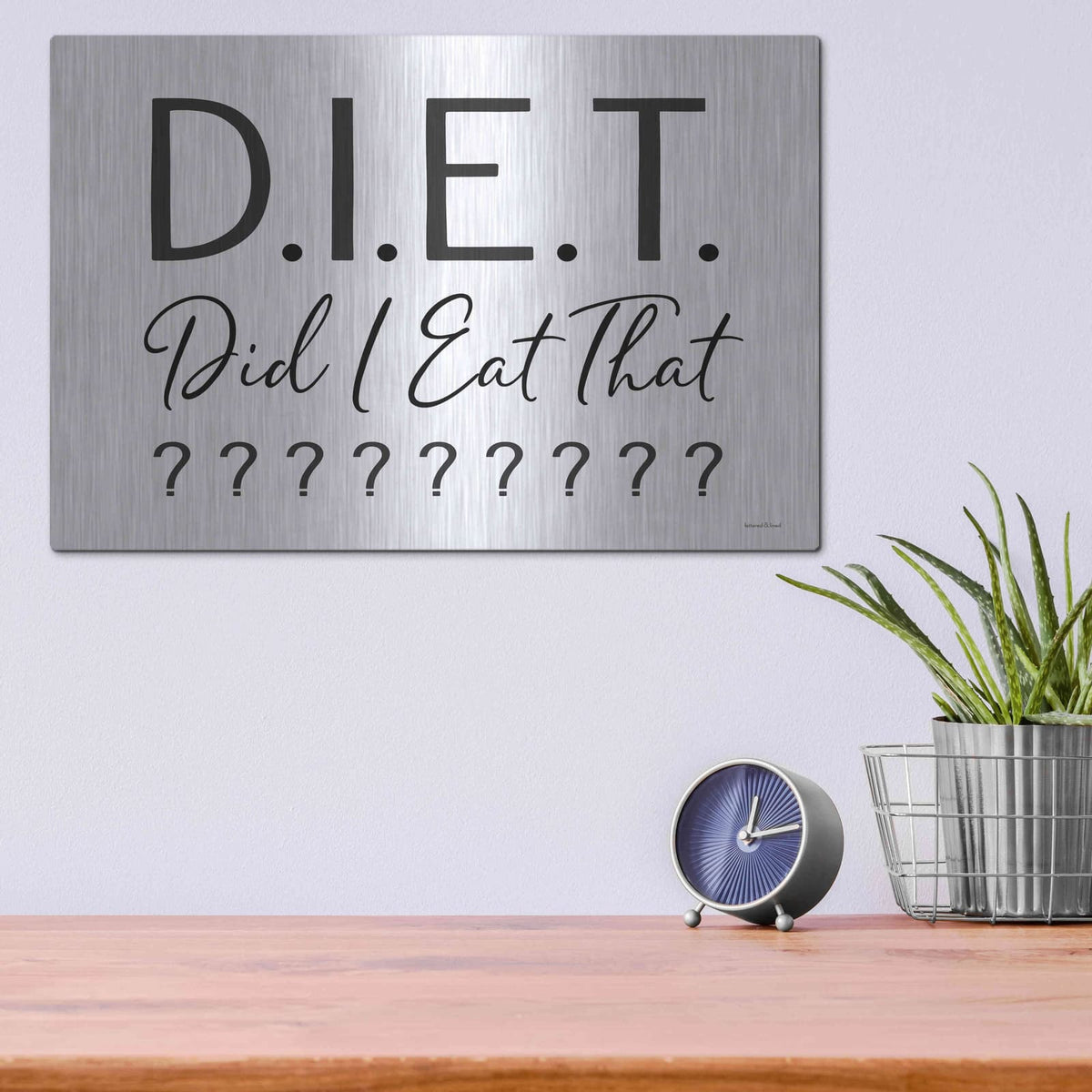 'Did I Eat That?' by Lettered & Lined – Metal Wall Art, 16x12 room view