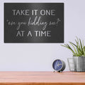 'Are You Kidding Me?' by Lettered & Lined – Metal Wall Art, 16x12 room view
