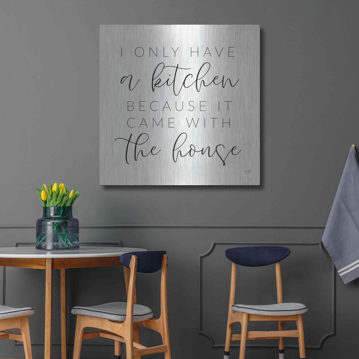 'A Kitchen' by Lux + Me – Metal Wall Art, 36x36 room view