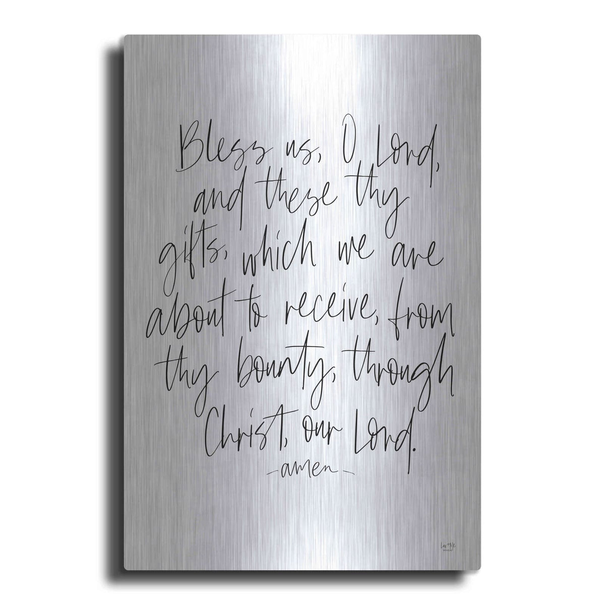 'Bless Us on White' by Lux + Me – Metal Wall Art