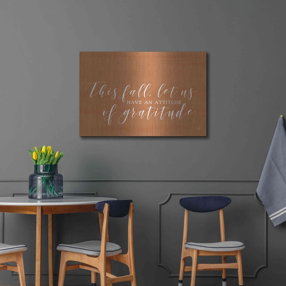 'Attitude of Gratitude' by Lux + Me – Metal Wall Art, 36x24 room view