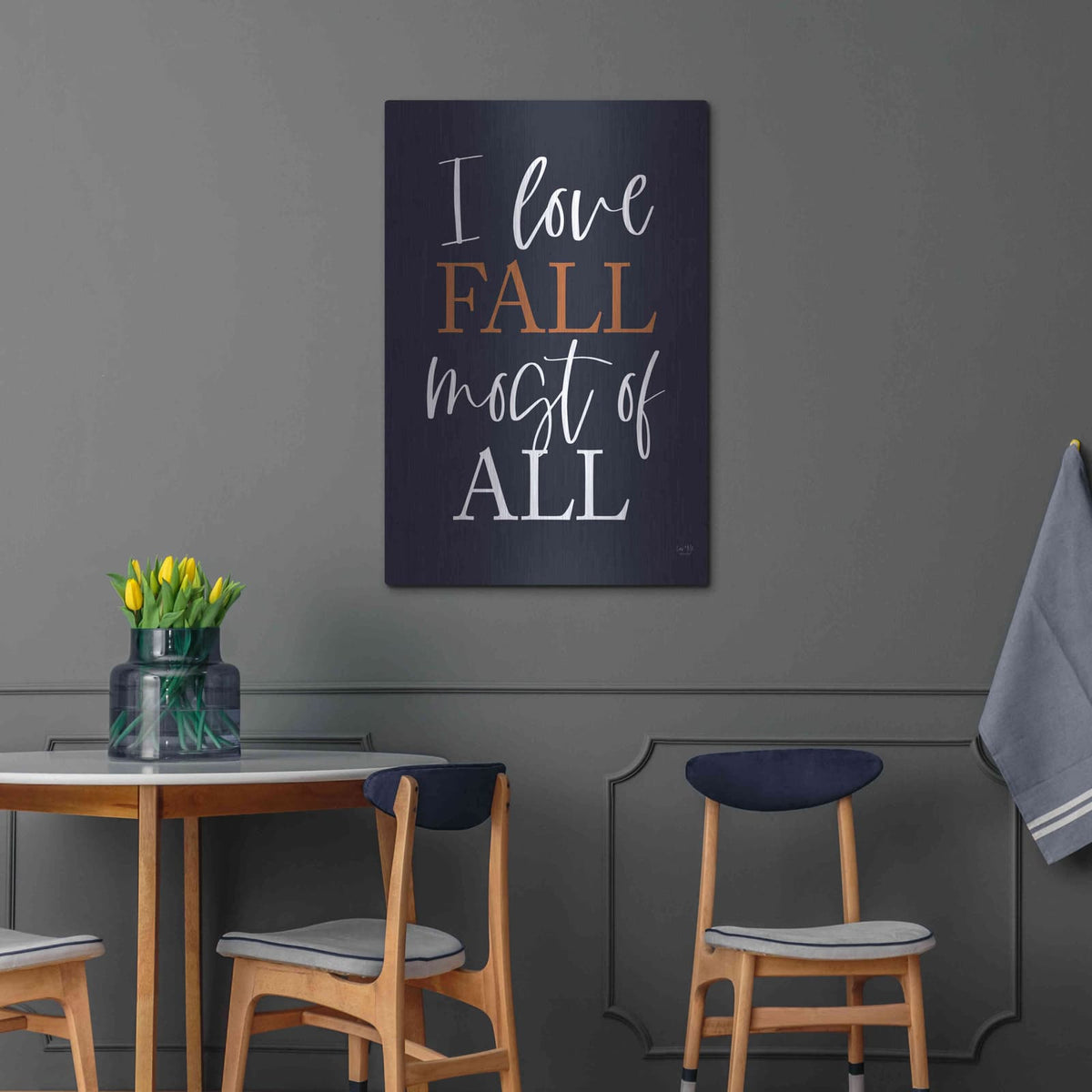 'I Love Fall' by Lux + Me – Metal Wall Art, 24x36 room view