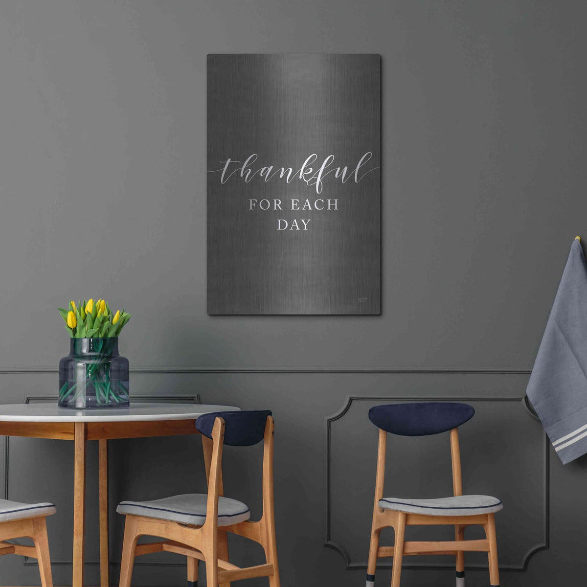 'Thankful for Each Day' by Lux + Me – Metal Wall Art, 24x36 room view