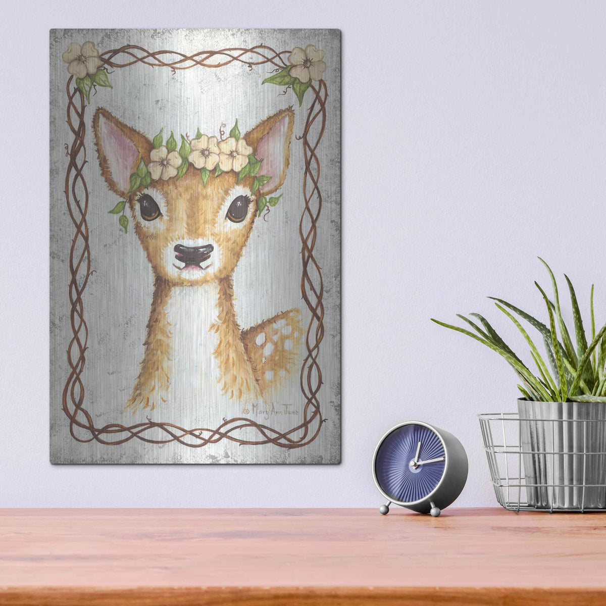 'Deer' by Mary Ann June – Metal Wall Art, 12x16 room view
