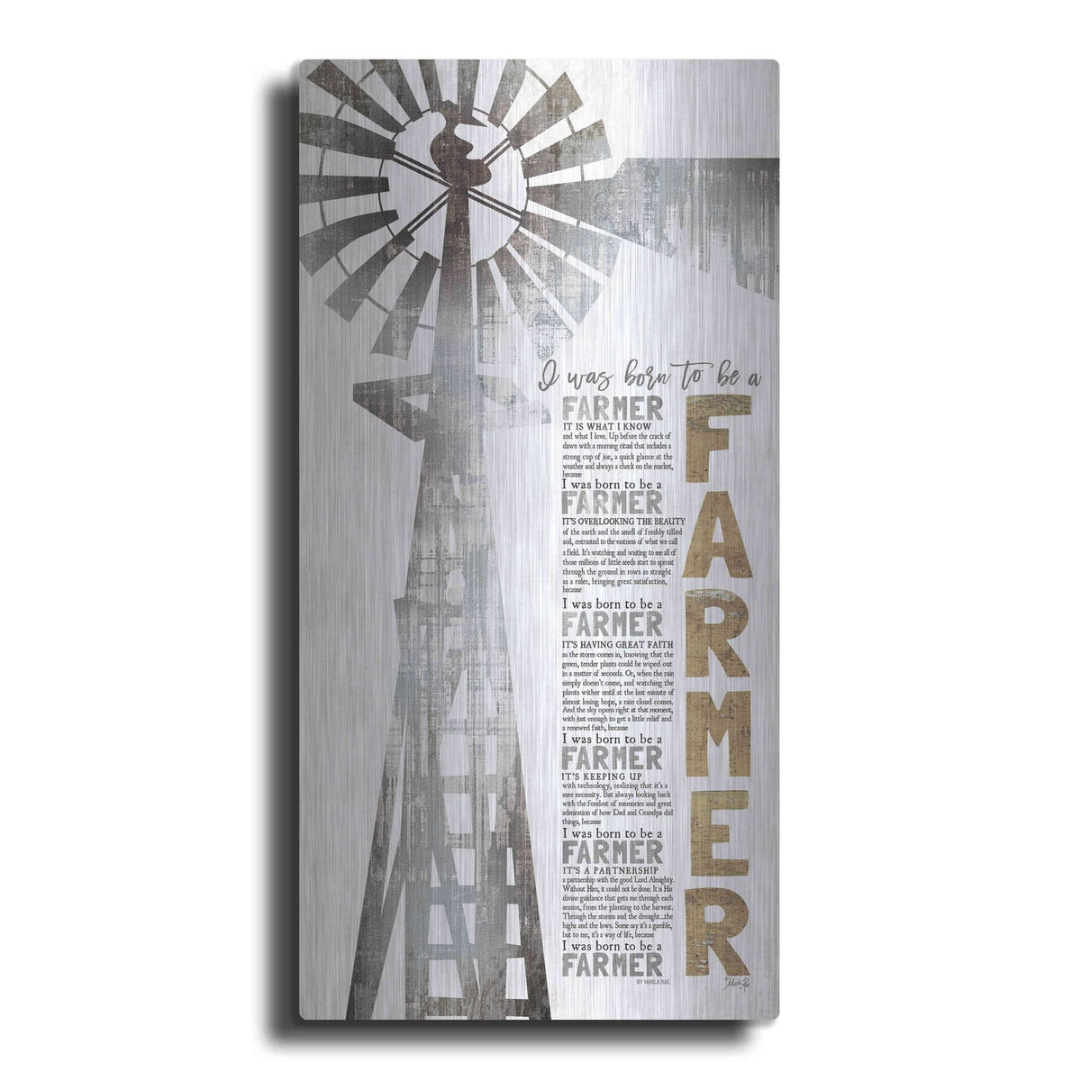 'Born to be a Farmer' by Marla Rae – Metal Wall Art