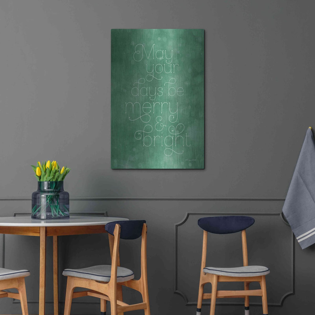 'Merry & Bright Green' by Susan Ball – Metal Wall Art, 24x36 room view