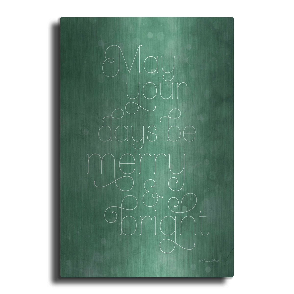 'Merry & Bright Green' by Susan Ball – Metal Wall Art