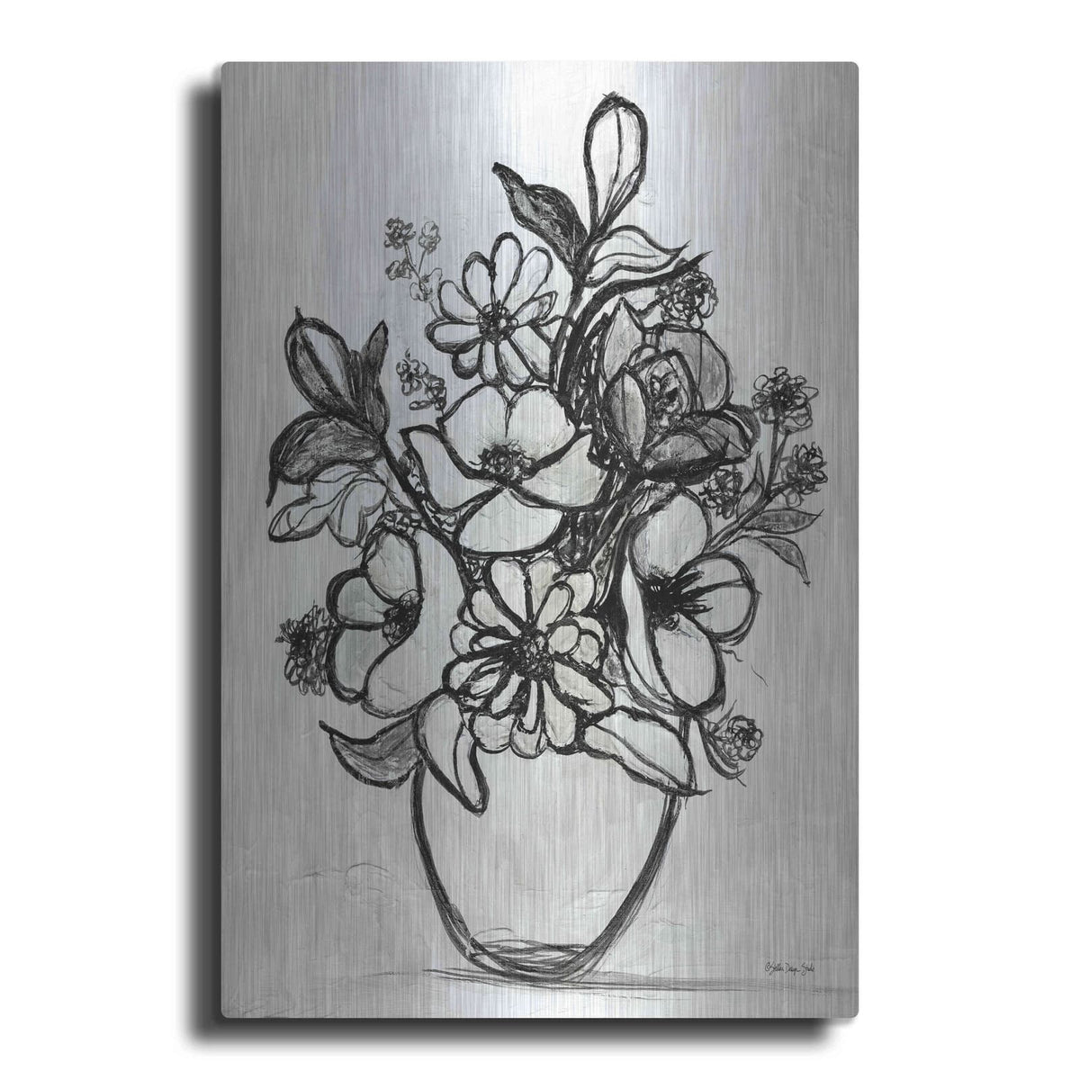 'Arrangement in Ink' by Stellar Design Studio – Metal Wall Art