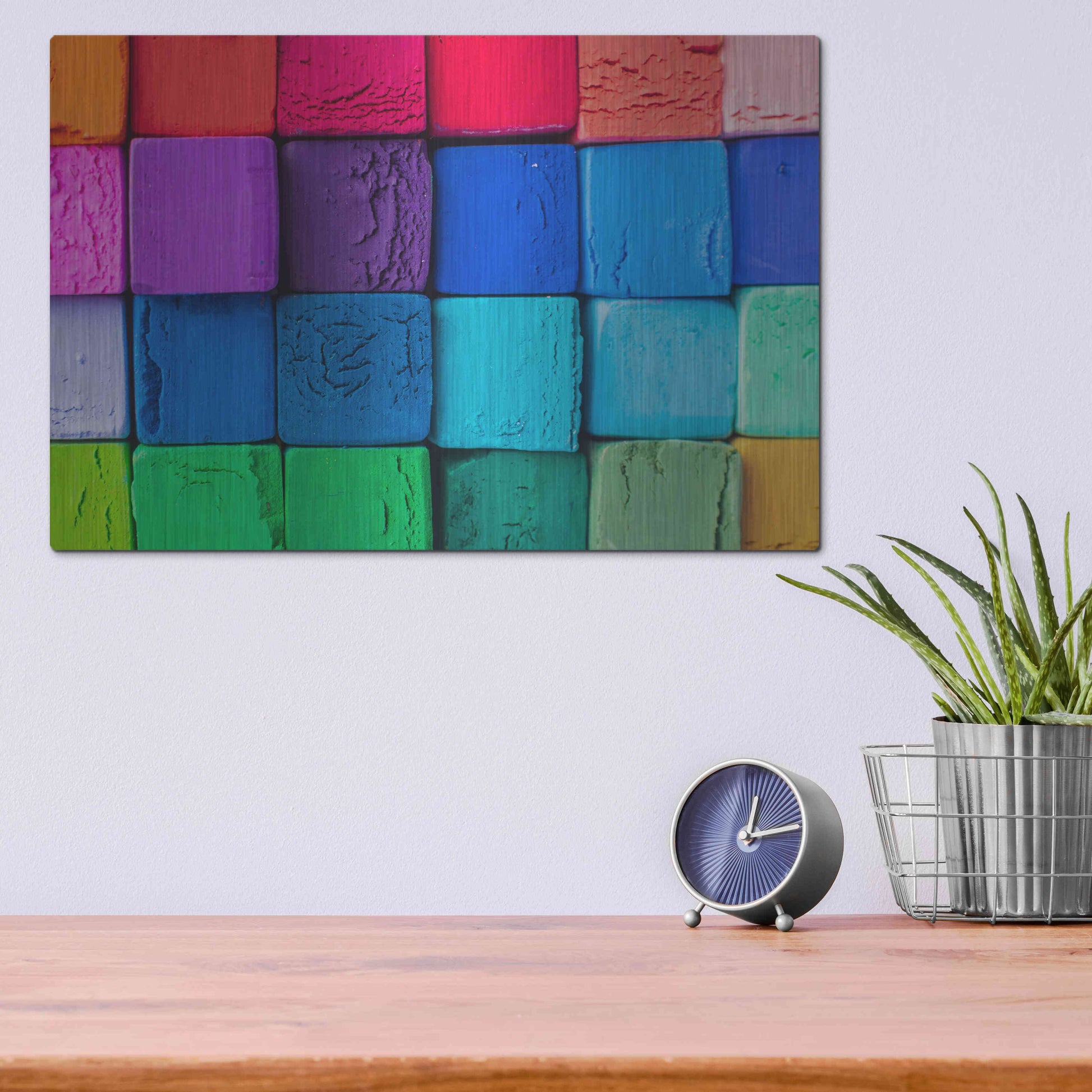 Luxe Metal Art 'Art Blocks' by Epic Portfolio, Metal Wall Art,16x12