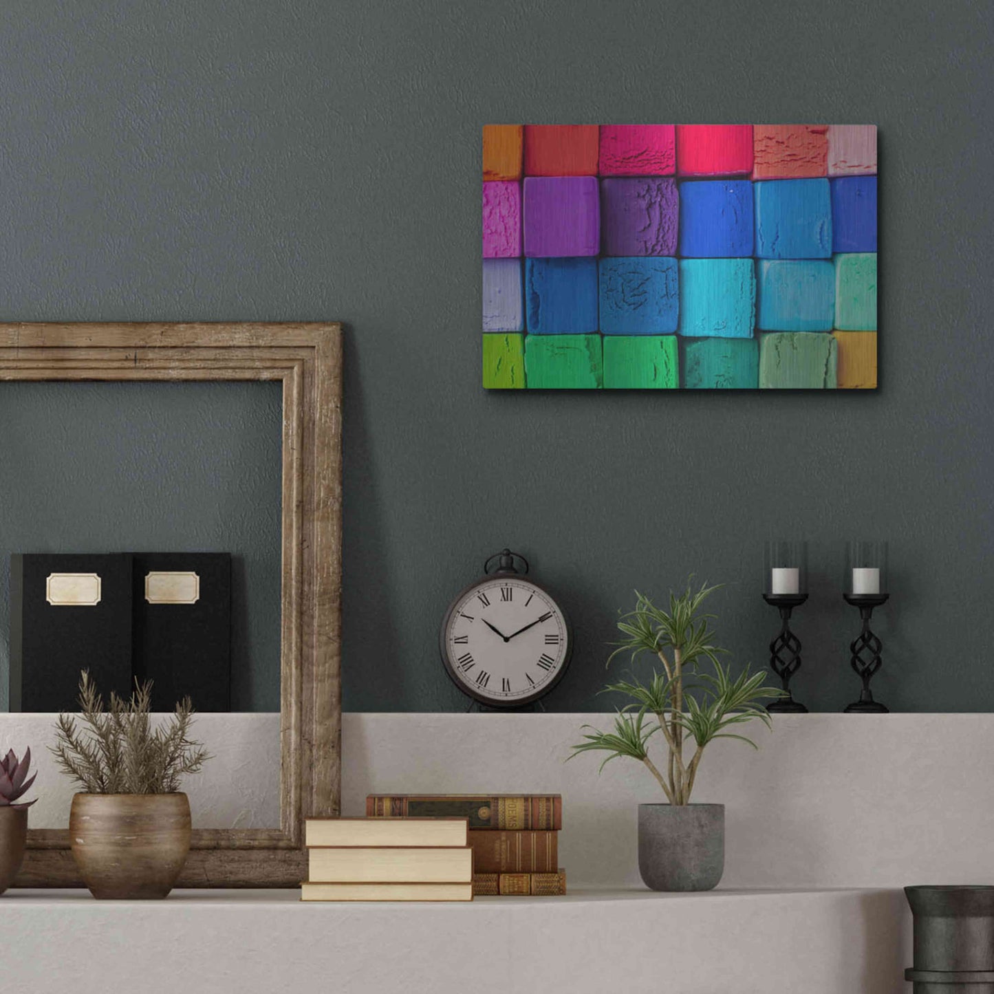 Luxe Metal Art 'Art Blocks' by Epic Portfolio, Metal Wall Art,16x12