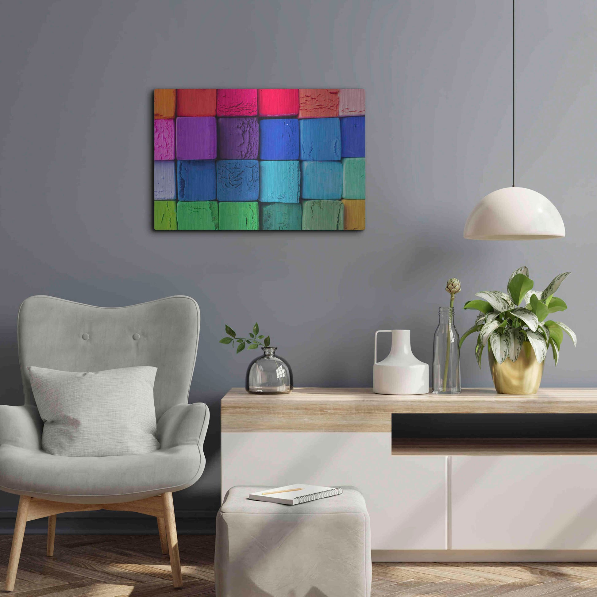 Luxe Metal Art 'Art Blocks' by Epic Portfolio, Metal Wall Art,24x16