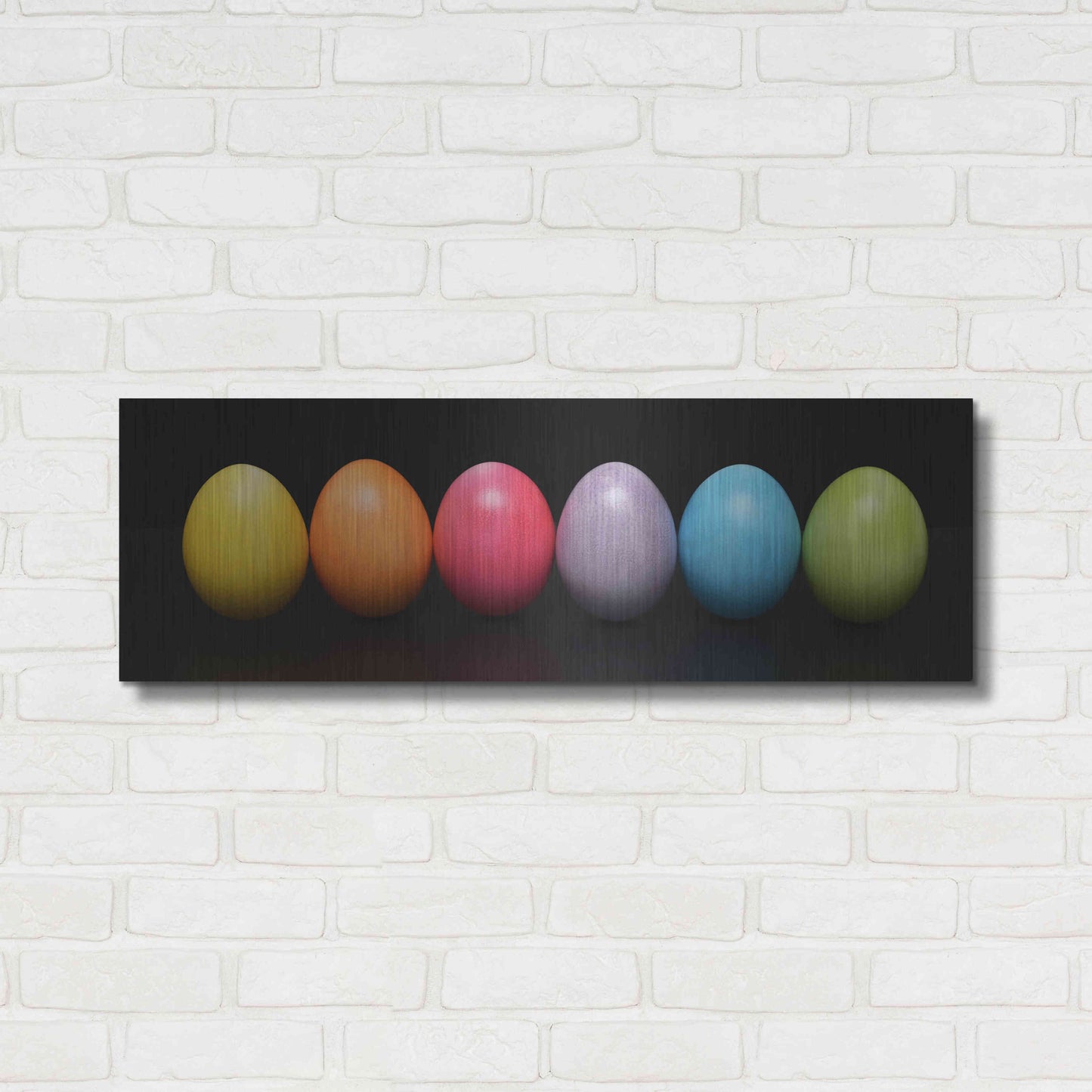 Luxe Metal Art 'Colorful Easter' by Epic Portfolio, Metal Wall Art,36x12