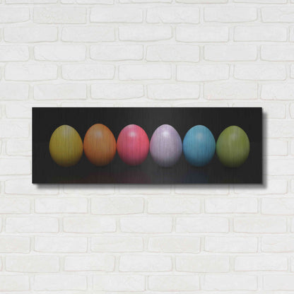 Luxe Metal Art 'Colorful Easter' by Epic Portfolio, Metal Wall Art,36x12