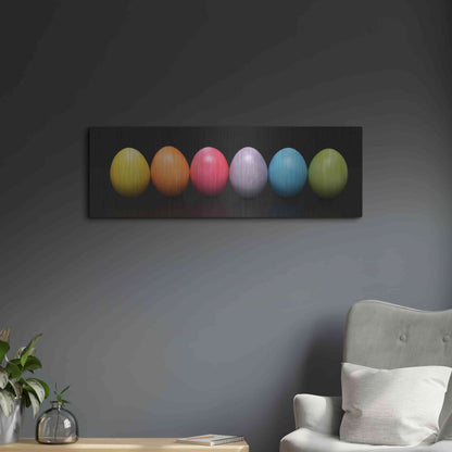 Luxe Metal Art 'Colorful Easter' by Epic Portfolio, Metal Wall Art,36x12