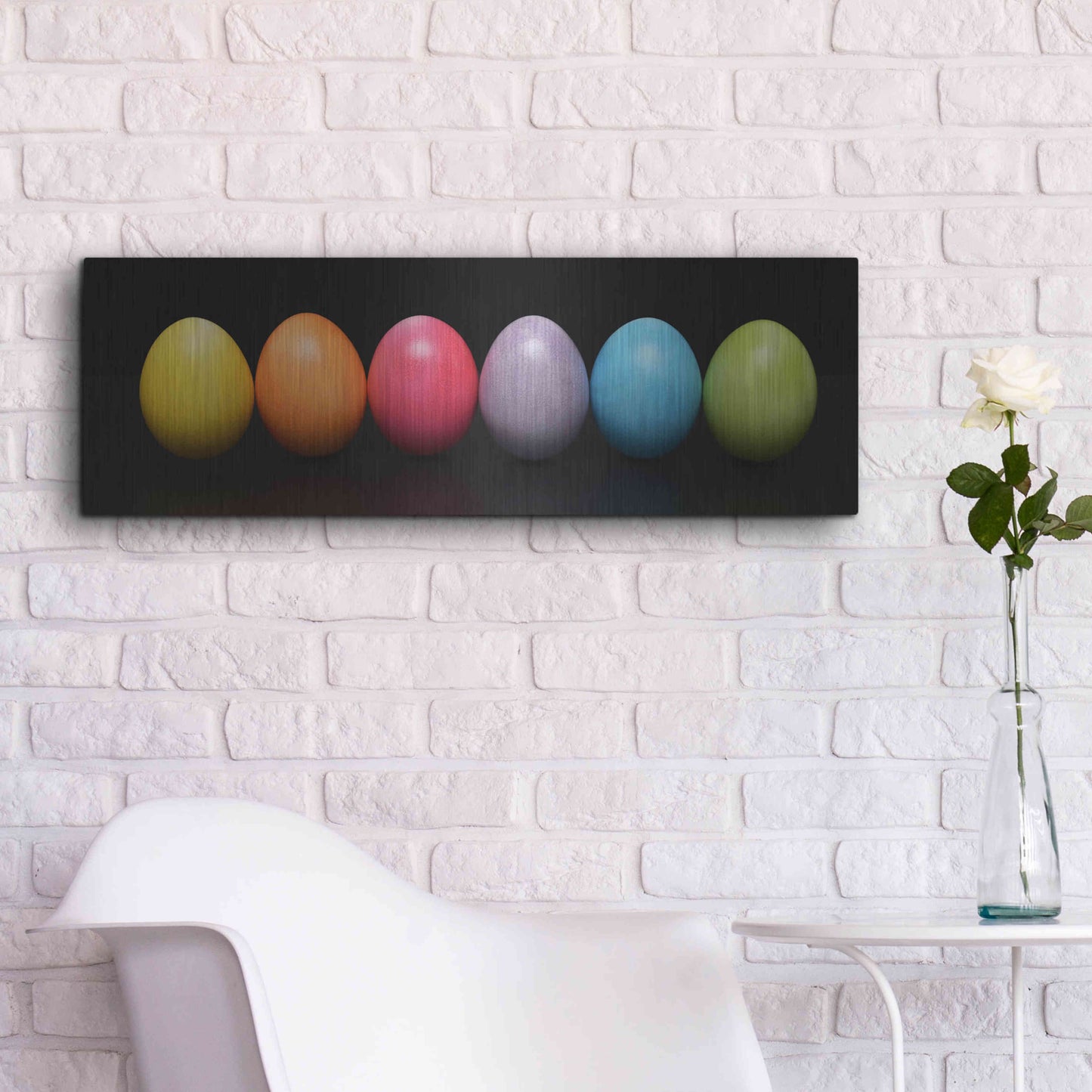 Luxe Metal Art 'Colorful Easter' by Epic Portfolio, Metal Wall Art,36x12