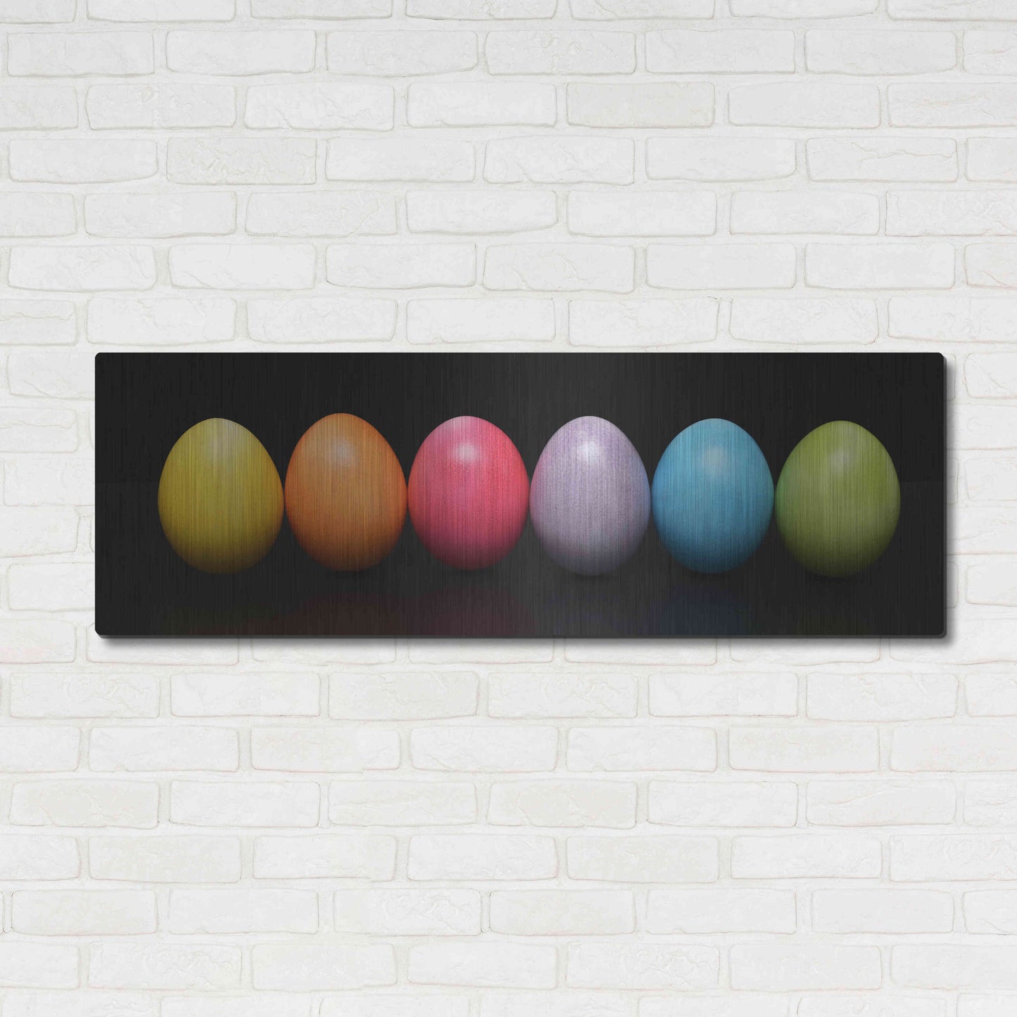 Luxe Metal Art 'Colorful Easter' by Epic Portfolio, Metal Wall Art,48x16