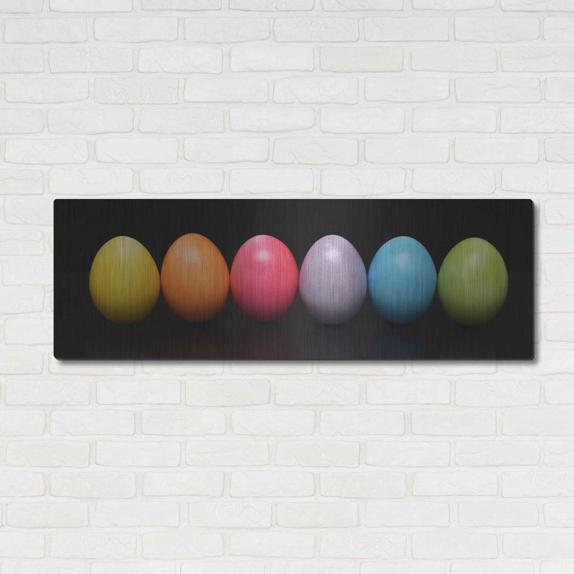 Luxe Metal Art 'Colorful Easter' by Epic Portfolio, Metal Wall Art,48x16