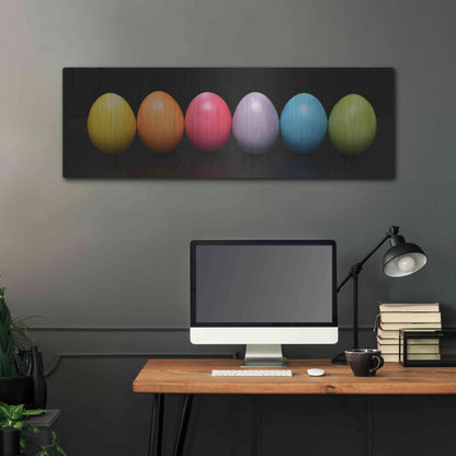 Luxe Metal Art 'Colorful Easter' by Epic Portfolio, Metal Wall Art,48x16