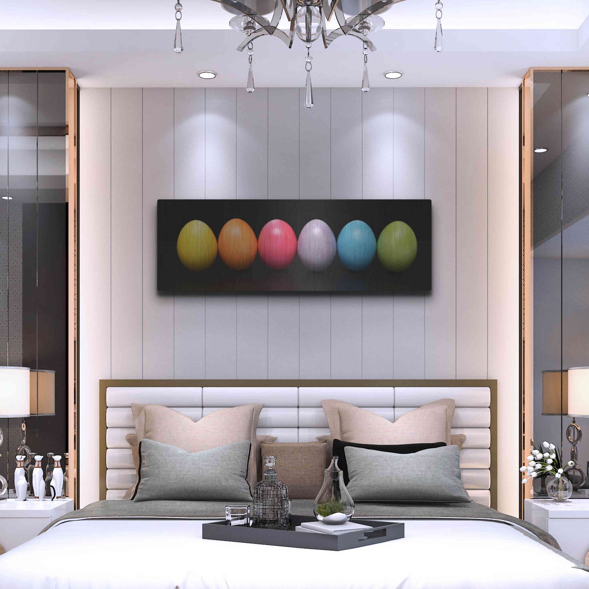 Luxe Metal Art 'Colorful Easter' by Epic Portfolio, Metal Wall Art,48x16