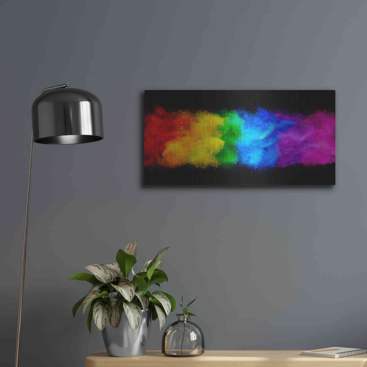 Luxe Metal Art 'Radiant Hurricane' by Epic Portfolio, Metal Wall Art,24x12