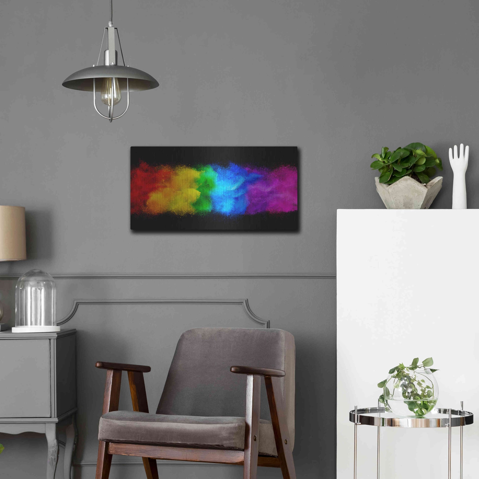 Luxe Metal Art 'Radiant Hurricane' by Epic Portfolio, Metal Wall Art,24x12