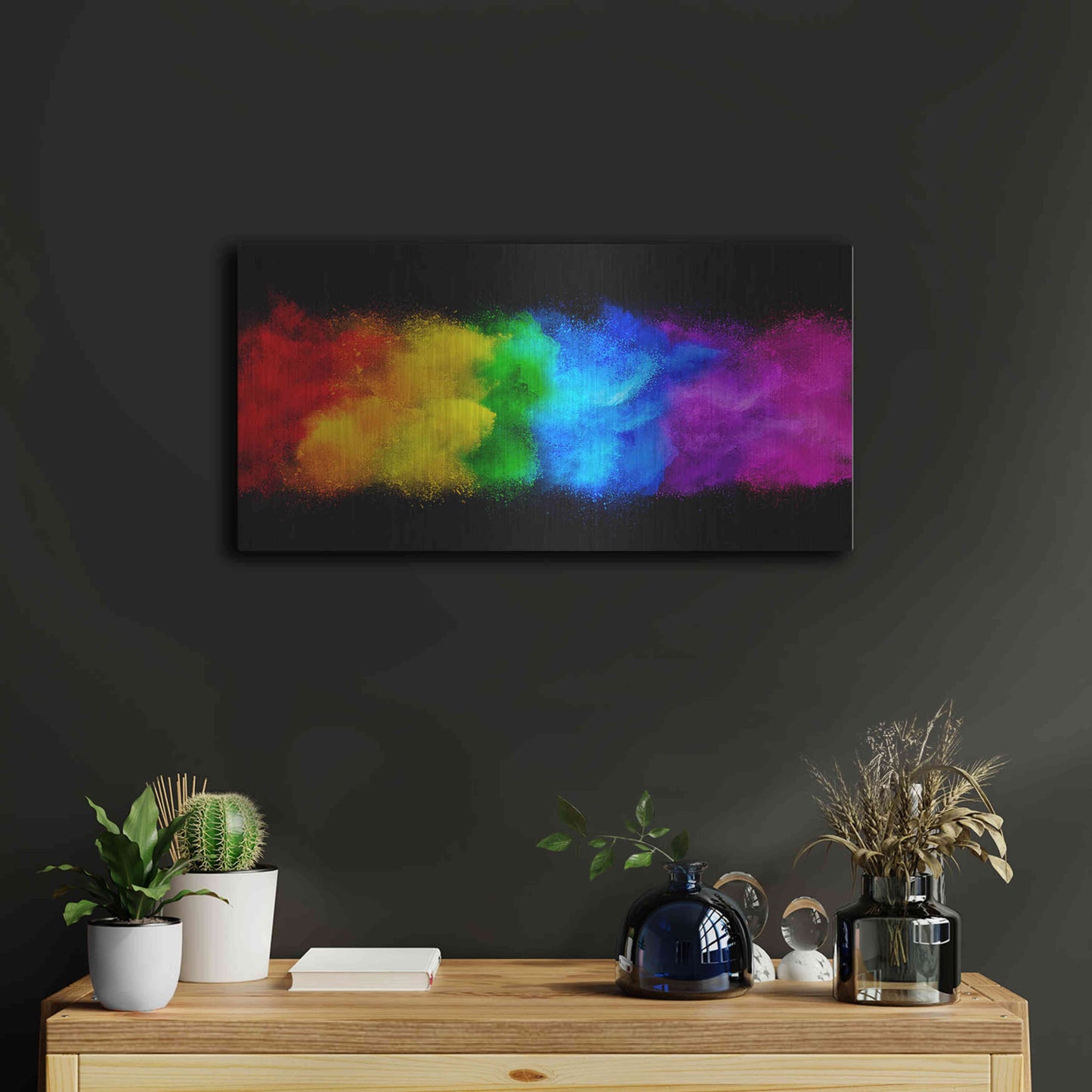 Luxe Metal Art 'Radiant Hurricane' by Epic Portfolio, Metal Wall Art,24x12