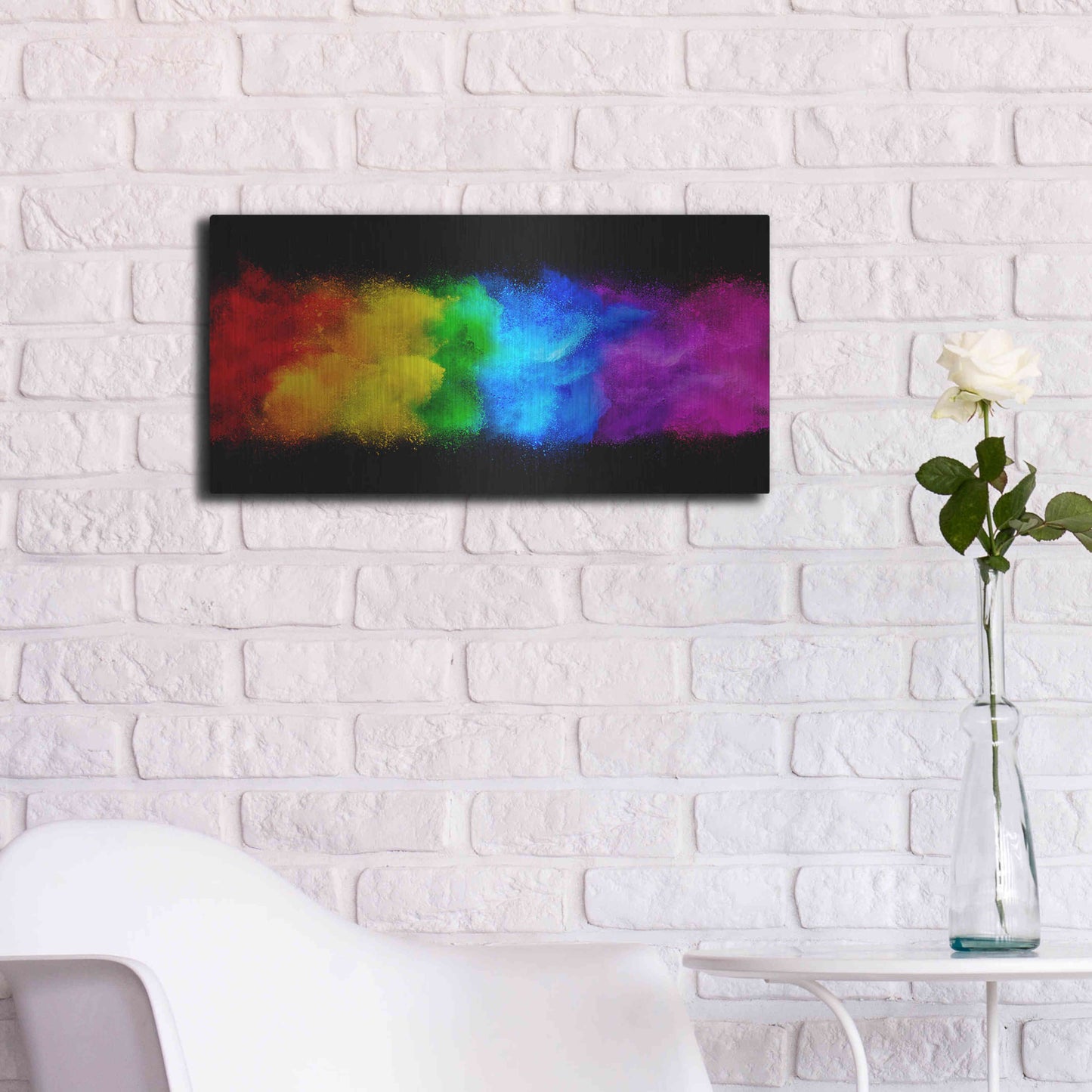 Luxe Metal Art 'Radiant Hurricane' by Epic Portfolio, Metal Wall Art,24x12