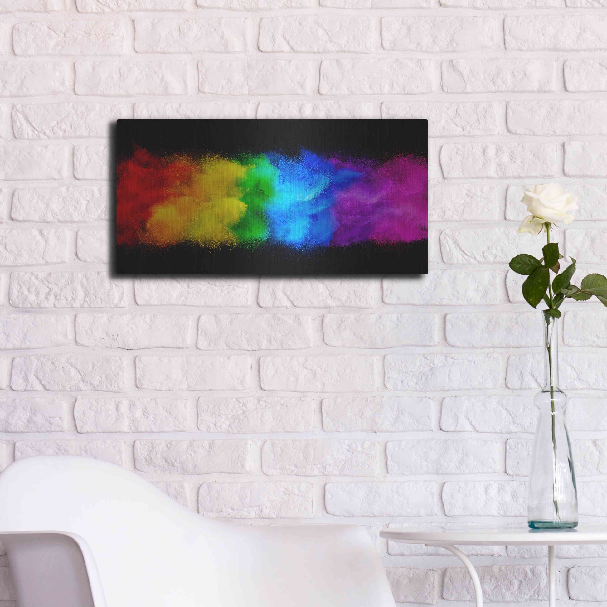 Luxe Metal Art 'Radiant Hurricane' by Epic Portfolio, Metal Wall Art,24x12