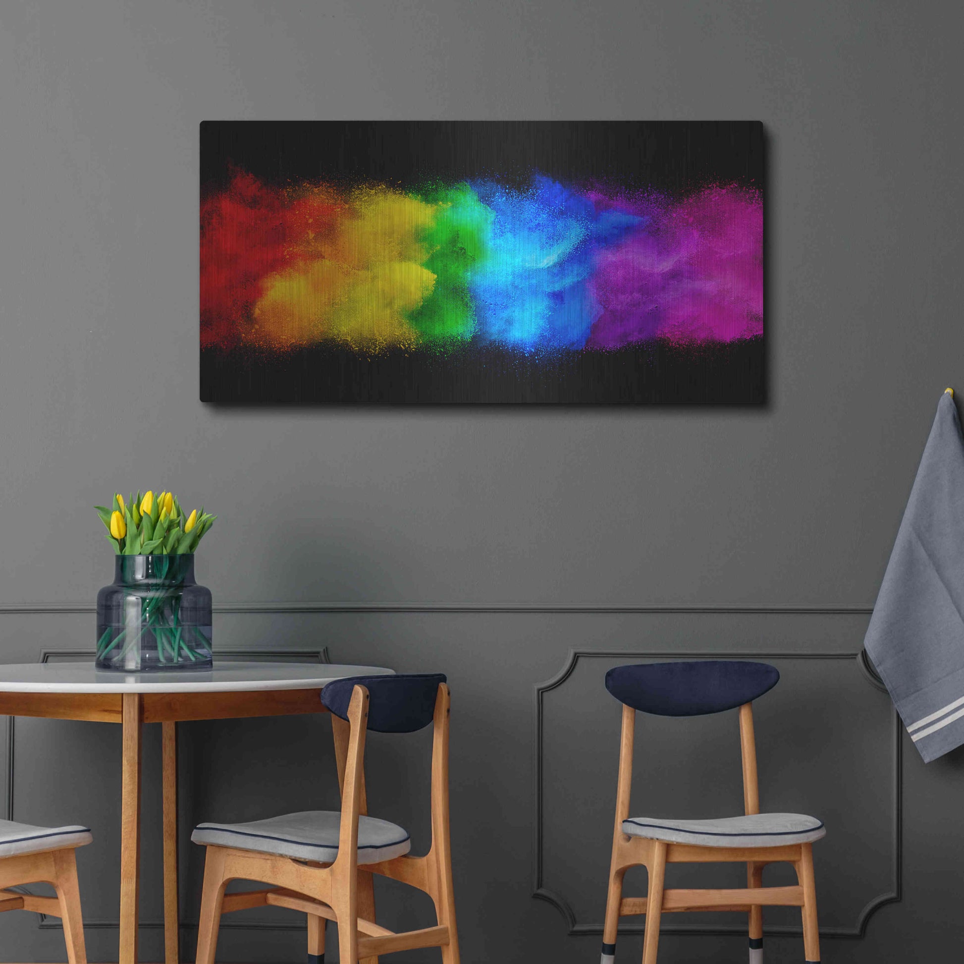 Luxe Metal Art 'Radiant Hurricane' by Epic Portfolio, Metal Wall Art,48x24